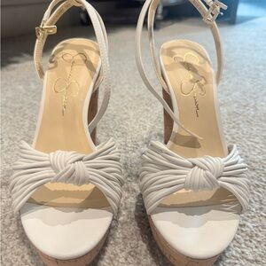 Jessica Simpson white heels